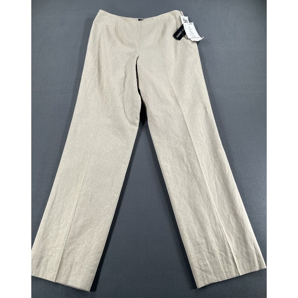 Jennifer & Grace Women's  Size 8 Natural Linen Blend Casual Pants NEW